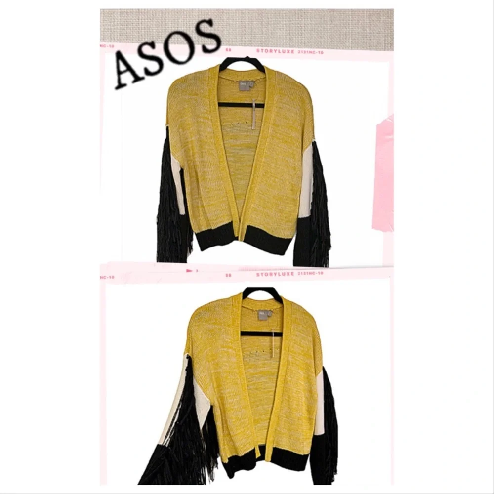 ASOS Cardigan DESIGN premium fringe cardigan NEW WITH TAGS Size 0
